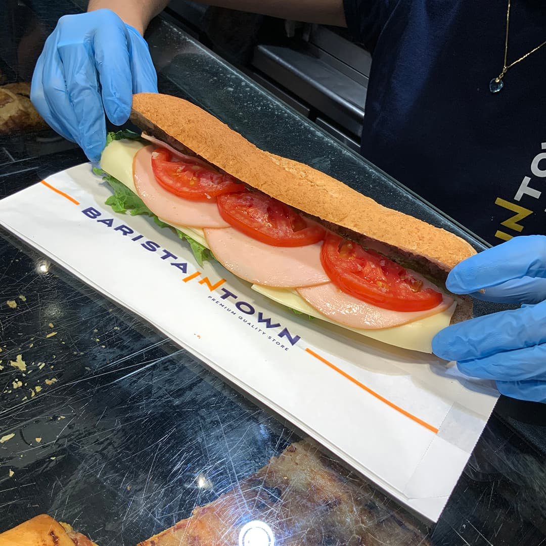 Baguette in a Barista in Town bag